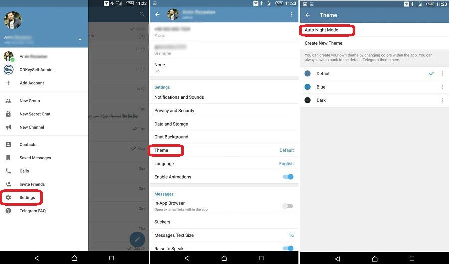 Telegram Theme Auto Change